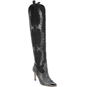 Gianni Bini Rhinestone Embellished Over Knee Boots